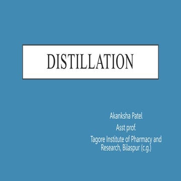 Basic Principles and methodology of distillation