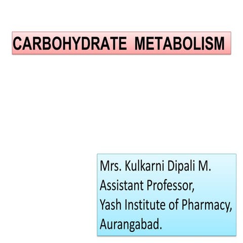 Unit 2 carbohydrate  metabolism 2