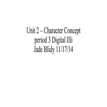 Unit 2 – character concept | PPTX