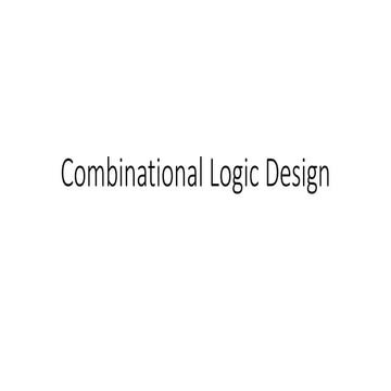 Digital Logic Design -Combinational Circuits | PDF