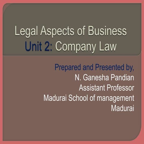 Unit 2  company law