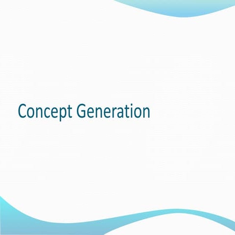 Concept Generation in Product Design