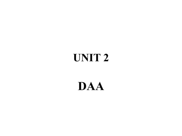 Design and analysis of algorithm  devide and conquer