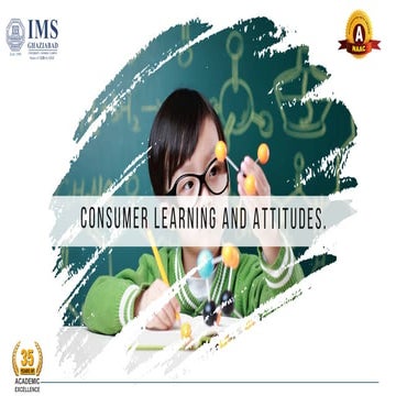 Unit 2 Determinants of Consumer Behaviour Part 4 Consumer Learning and Attitu...