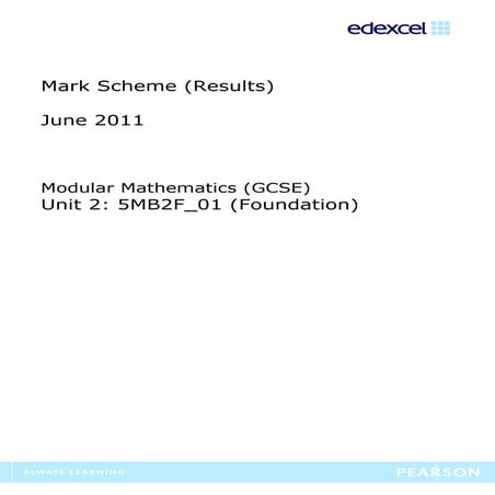 Unit 2 foundation mark scheme june 2011