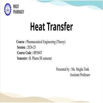 UNIT - 2 Heat Transfer (Pharm. Eng.).pptx