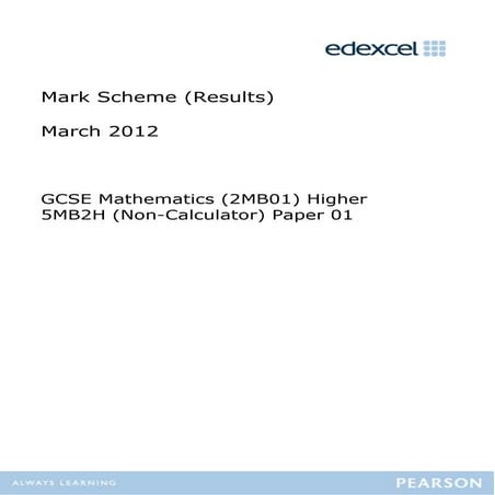  Unit 2 higher_mark_scheme_march_2012