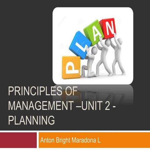 Principles of Management (MG 6851) –Unit 2