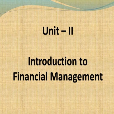 introduction to financial management