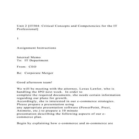 Unit 2 [IT504 Critical Concepts and Competencies for the IT P.docx