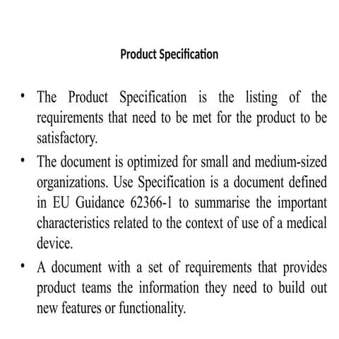 Comprehensive Guide to Medical Device Product Specifications and ...