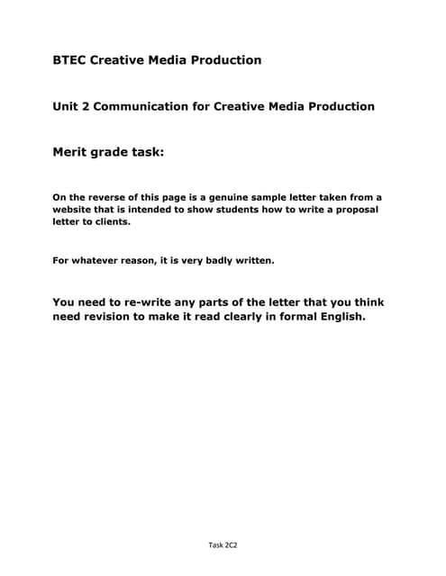 Unit 2 merit letter correction exercise | DOC