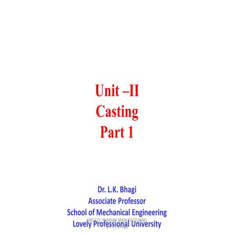 Metal casting process part 1