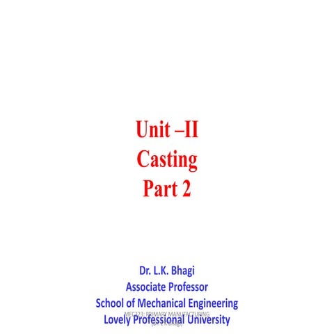 Metal casting process part 2