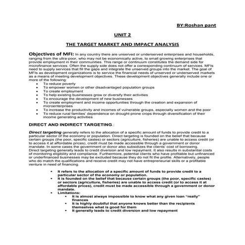 the target market and impact analysis