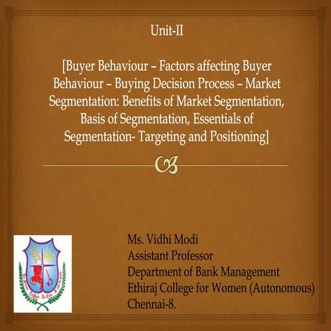 Buyer behaviour, Targeting and Positioning.pptx