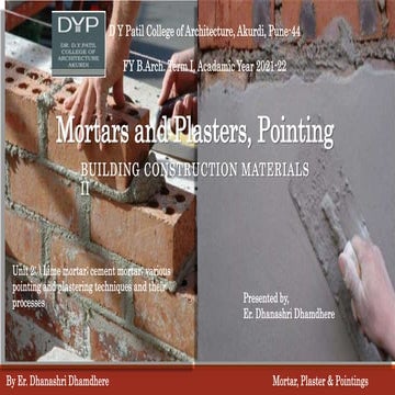 Plastering and pointing