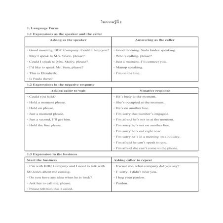 Unit 2 part 1 making a phone call