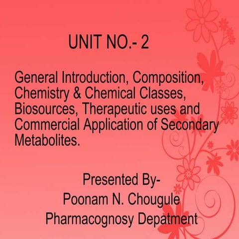Introduction to Secondary Metabolites