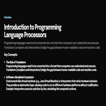 Comprehensive Overview of Programming Language Processors, Data Types ...