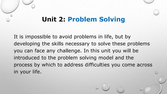 Unit2 problem solving | PPTX | Education