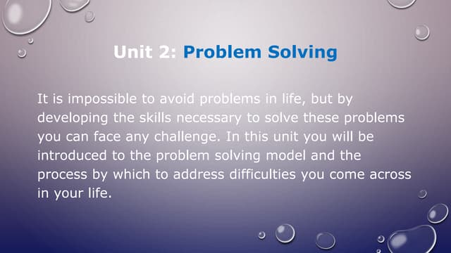 Unit 2 Problem Solving | PPT