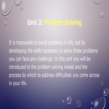 Unit 2 Problem Solving