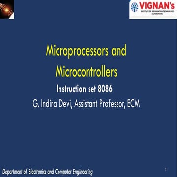 Branching instructions in 8086 microprocessor | PPTX