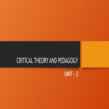 what is critical theory and how its related to pedagogy