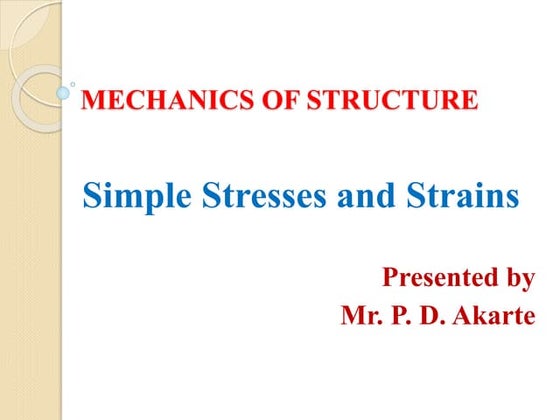 Mechanics of solids 1 lecture-1 | PDF