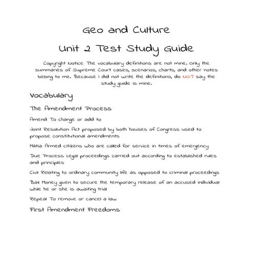 Unit 2 study guide | PDF