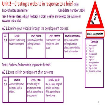 Unit 2 task 3 & 4 create feedback improve refine