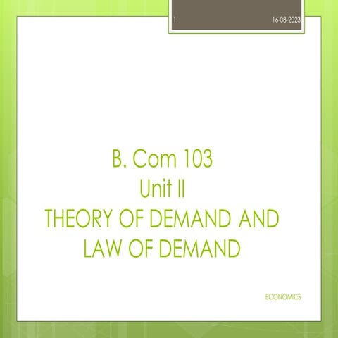 Theory of demand | PPTX