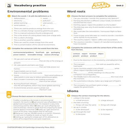 Unit 2 vocabulary practice | PDF