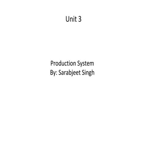 Operations Management: Production System