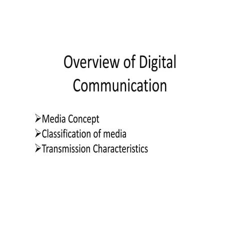 Overview of Digital Communication | PPTX