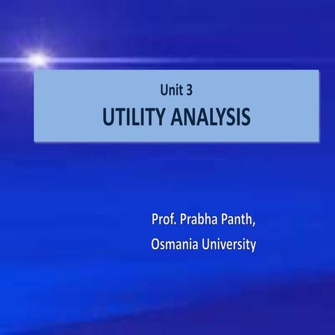 Utility analysis