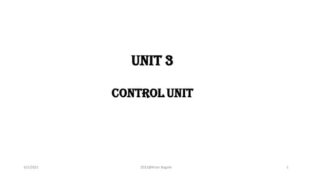 Unit 3. control unit