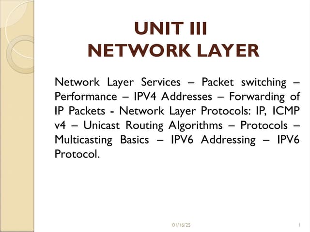unit3- ppt computer networks - network layer | PPT