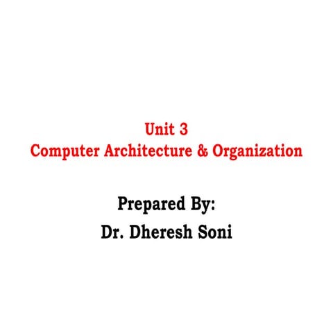 computer architecture and organisation | PPT