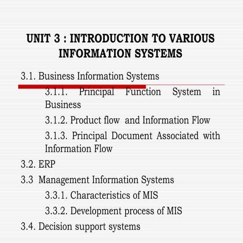 Introduction to various Information system | PPT