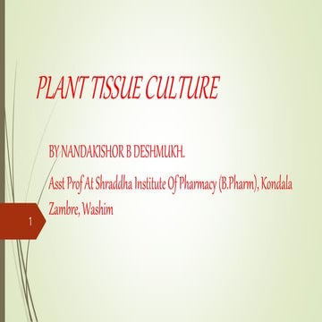 Plant tissue culture pharmacongosy-1 Semester 4