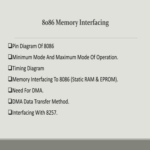 Memory Interfacing of 8086 with DMA 8257 | PPT
