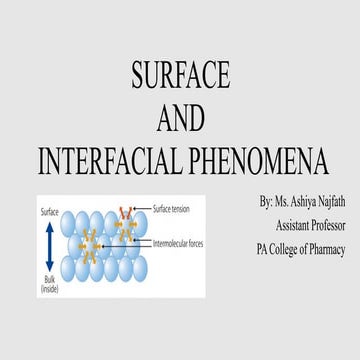 Surface and interfacial tension as per PCI sylabbus