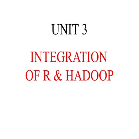 Integration Method of R and Hadoop and Intro