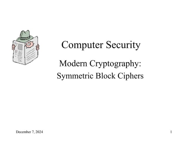 Block Cipher Stream Cipher  DESUnit 3.ppt