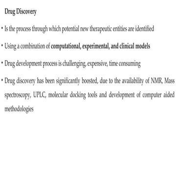 DRUG DISCOVERY AND DRUG DESIGNING BEST PPT
