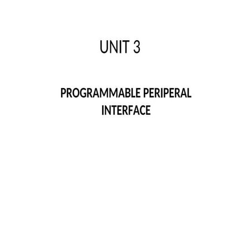 Unit 3.PROGRAMMABLE PERIPHERAL INTERFACE(PPI)