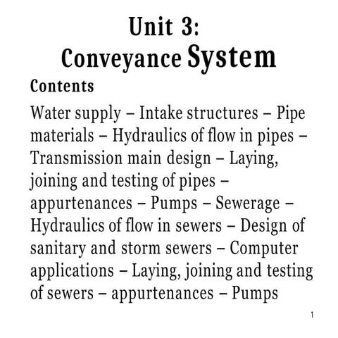 Comprehensive Guide to Water Conveyance Systems and Pipe Hydraulics | PPTX