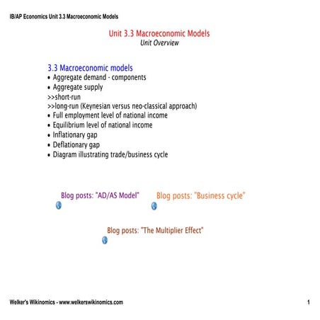 Unit 3.3 macroeconomic models